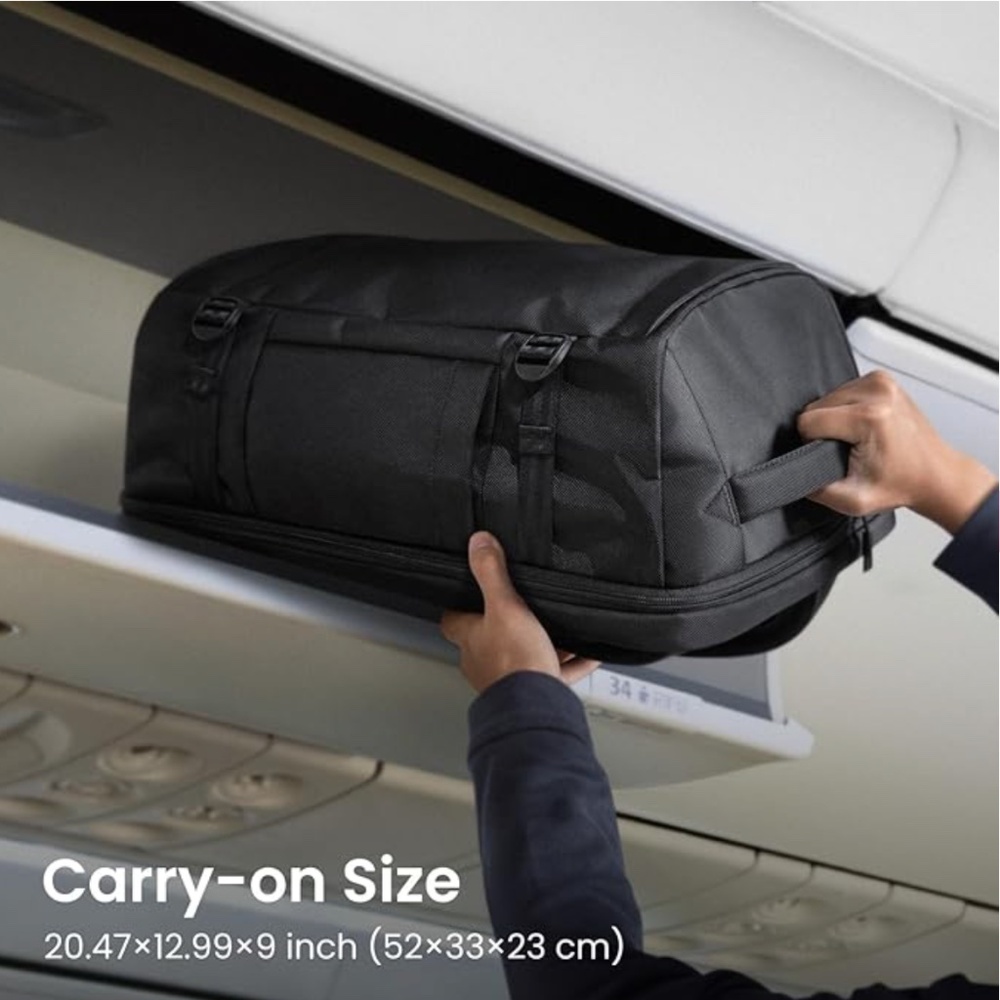 Tomtoc Travel Black Backpack 40L